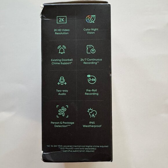 Wyze Video Doorbell v2 wired Black - New in Box - Picture 2 of 5